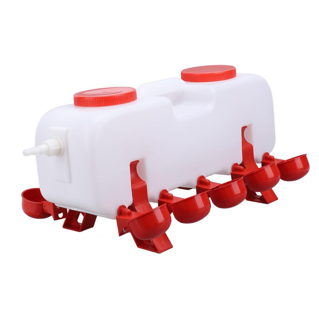 Automatic Chicken Waterer Dispenser 10 Liters Poultry Water Feeder With10 Chicken Waterer Cups for