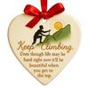 Keep Climbing Heart Ornament Inspirational Heart-Shaped Rock Climb Hanging Ornament for Xmas Tree Keepsake