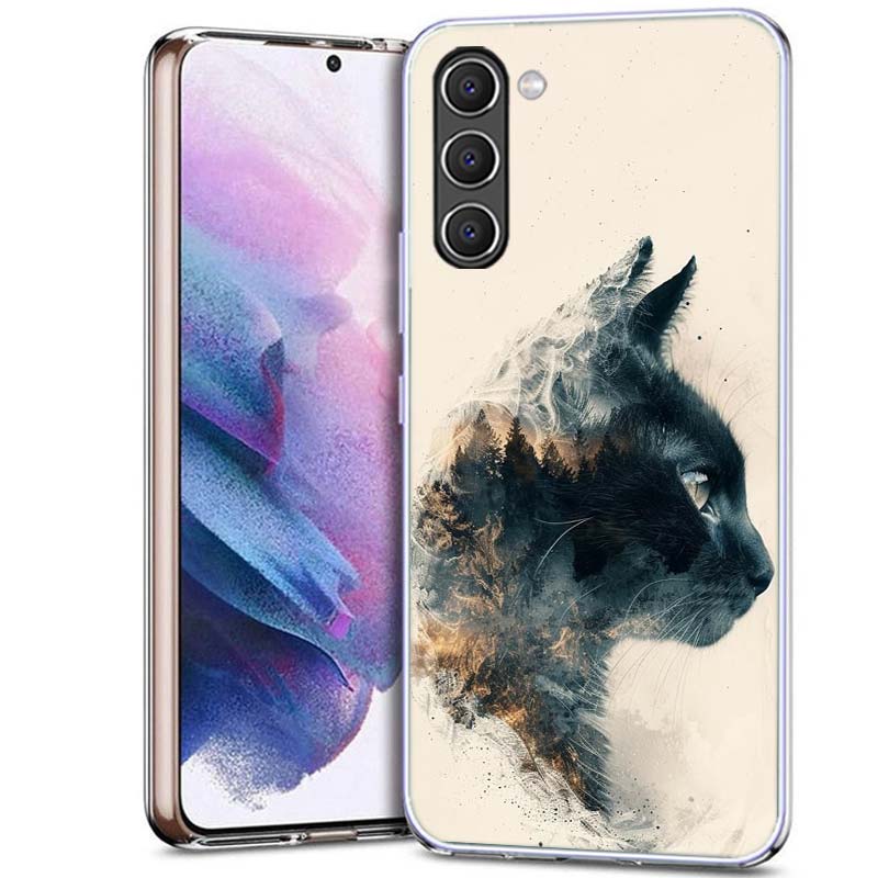 Forest and Cat Phone Case for Samsung A54 A14 A24 A34 A17 A37 A57 A55 A35 A25 A15 A13 A23 A33 A53 A07 A05S A04S A03 A73 Galaxy N
