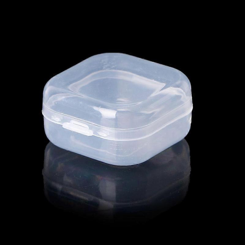 Square Transparent Storage Box Makeup Lipstick Cotton Swab Organization for Women Jewelry Cosmetics Collection Red