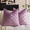 Throw Nordic Checkered Velvet Embroidered Pillow Cover For Sofa Décor