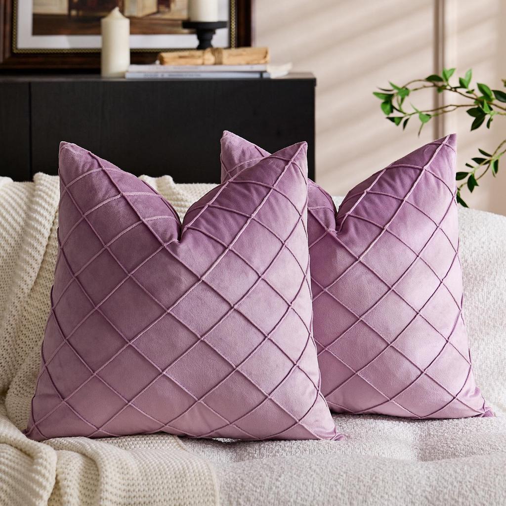 Throw Nordic Checkered Velvet Embroidered Pillow Cover For Sofa Décor