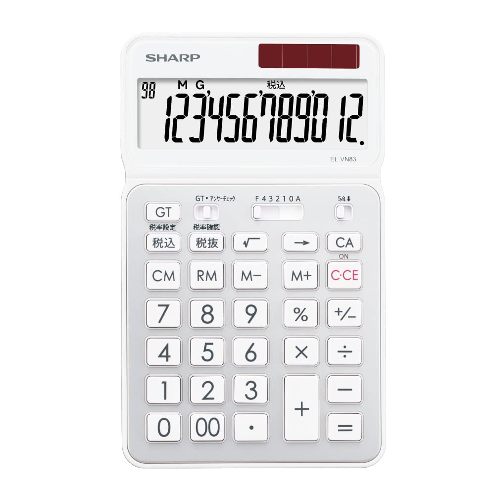 Sharp Design Calculator Premium Model Clear White Nice Size Type (Antibacterial) EL-VN83-WX