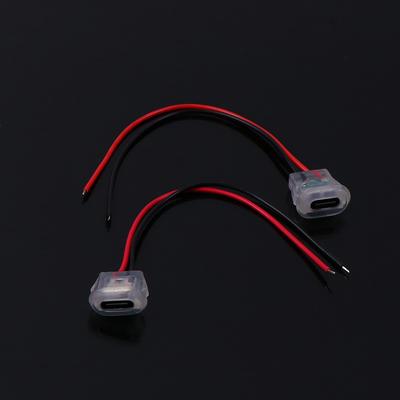2kolíkový USB typ vstupu typu C Nabíjecí zásuvka s LED podsvícením Vodotěsný USB-C napájecí port Typ-C zásuvkový konektor
