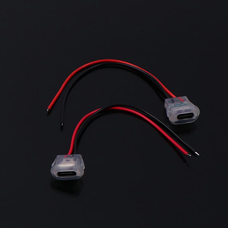 2Pin Usb Type C Input Type Charging Socket With Led Lights Plate Waterproof Usb-C Power Port Type-C Female Connector Jack