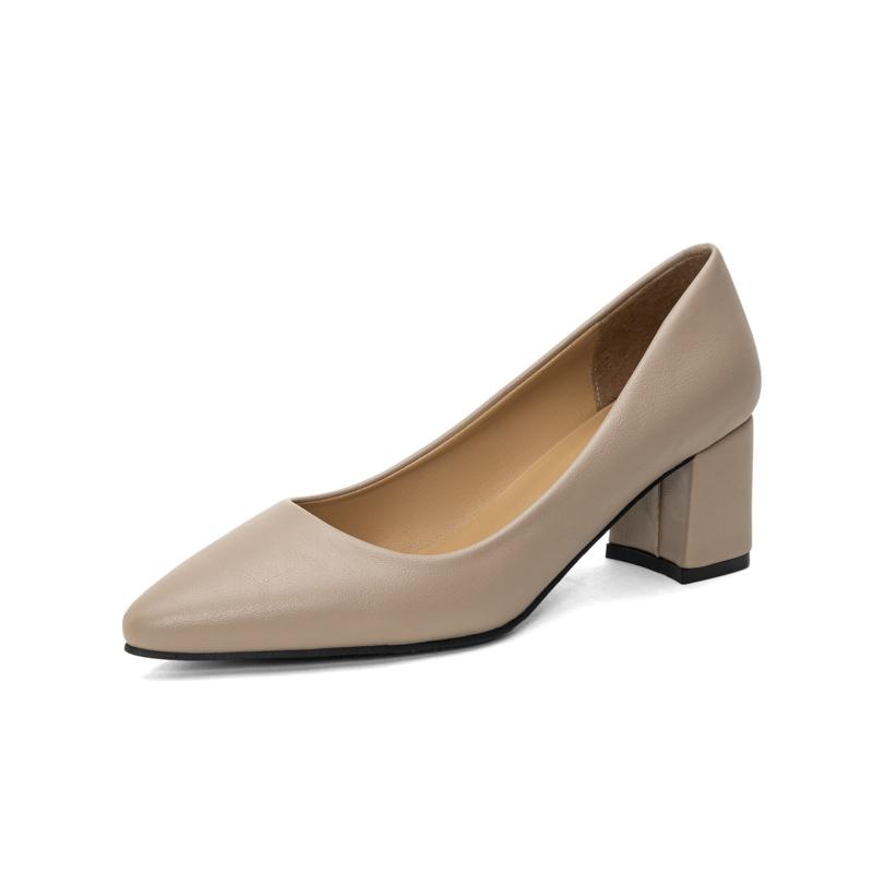 Pointed Toe High Heels Pumps Women New Korean Style Pointed Shallow Mouth Thick Heel Shoes Sapatos De Mujer