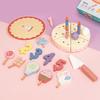 Wooden Simulation Birthday Cake Decorative Toys Educational Kitchen Cutting Food Role Play Game For Kids 2 Years Gifts
