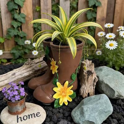 Creative Rain Boots Flowerpot Green Potted Plants Vase Container Home Courtyard Garden Decor Handicrafts Ornament Gift