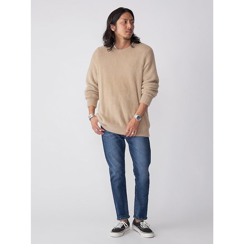 [Schiffe] Strickfedergarn Rundhalspullover Herren 116050341 beige S