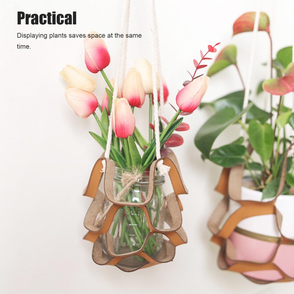 Large Hanging Planter Brown Plant Hanger Gardening Accessories Planter Shelf  Indoor Decor
