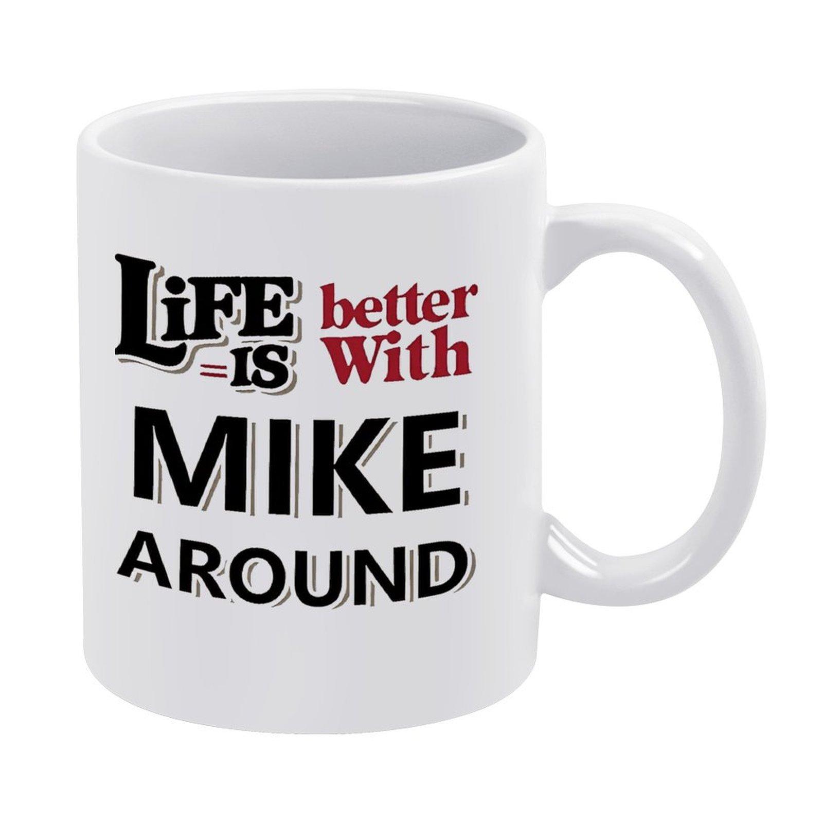 

1pc 11oz White Coffee Mug, Double-Sided Printed Ceramic Cup for Tea Milk or Juice, Dishwasher Safe, Perfect Daily Gift for Home and Office Desk Use