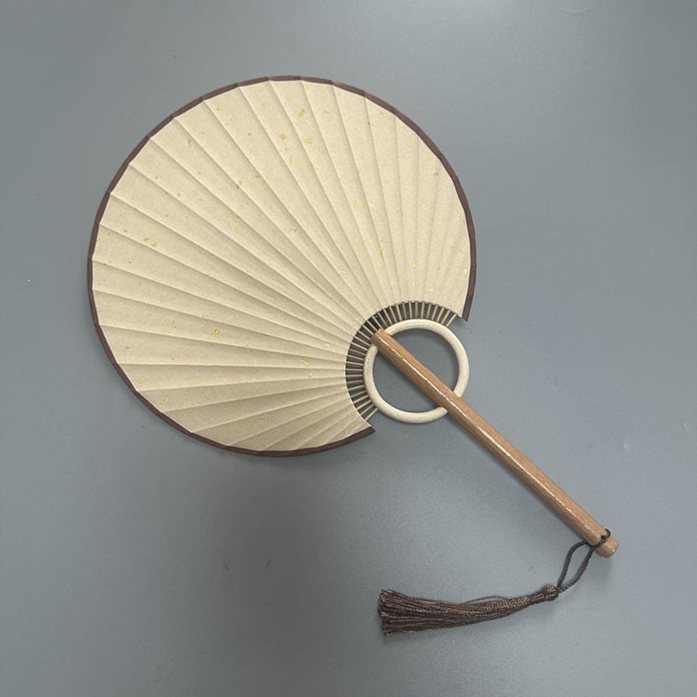 Vintage Chinese Style DIY Fan Classical Round Fan Portable DIY Xuan Paper Fan  Room Decorations