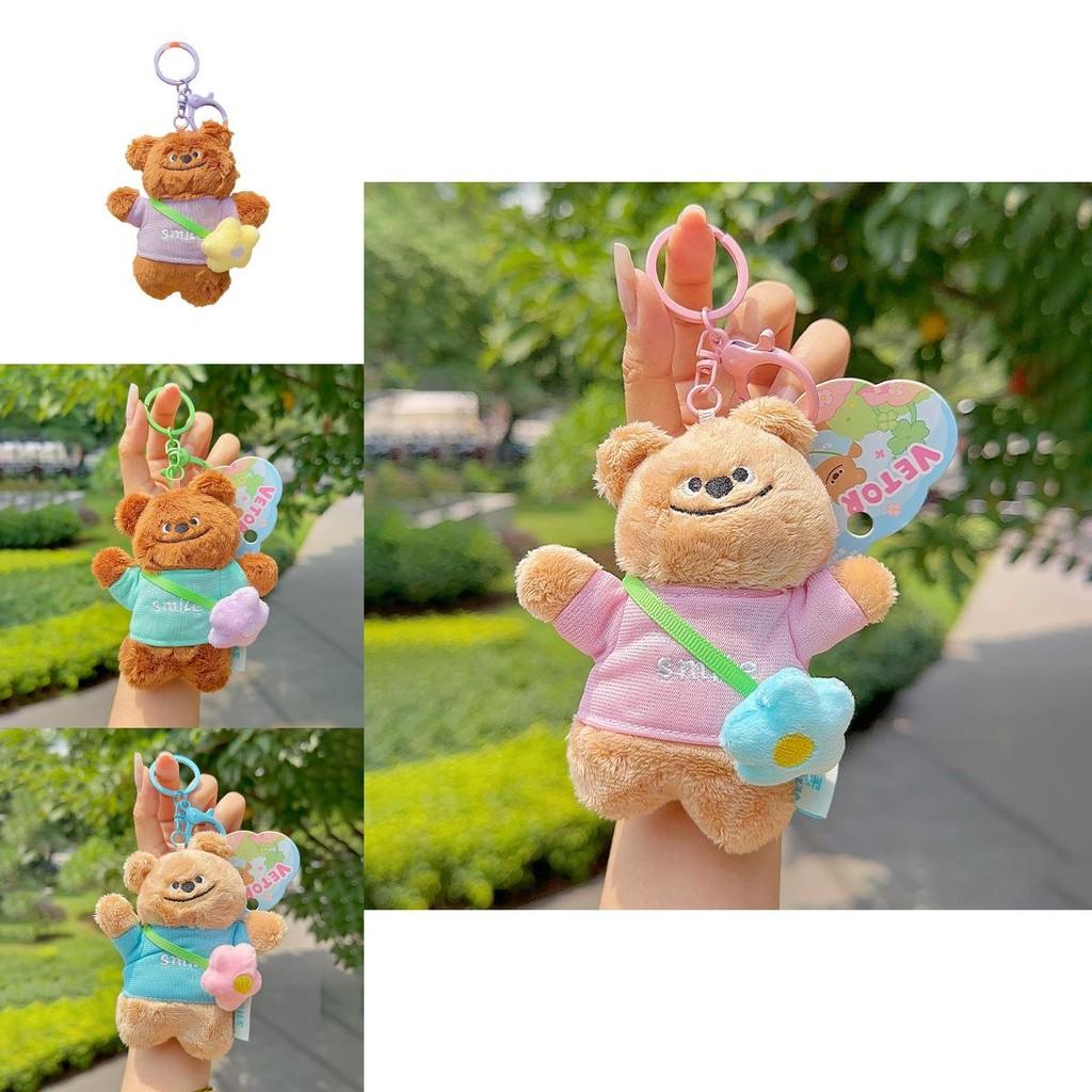 Mochila de Flor de Oso Llavero de Peluche con Muñeca Linda Para Regalo de Niños