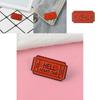 Red Postal Contemporary Stamp Brooch Pin Crafted In Alloy Perfect For Unique Fashion Statements
