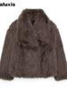 Popular Women's Spring New Arrivals Fashion Loose Faux Fur Coat with Stand Collar