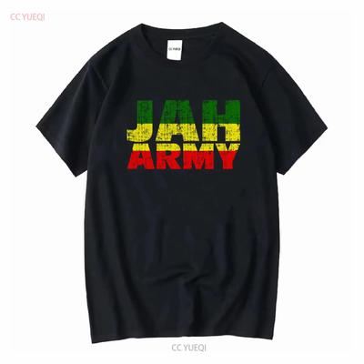 Jah Army T Shirt Rasta Rastafari Babylon Irie Ska Reggae Jamaica Africa Ethiopia Vintage Washed Streetwear Comfortable