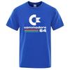 Loose Men T-shirts Summer 64 Print T Shirt C64 SID Amiga Retro Cool Design Street Short Sleeve Top Tee Cotton Clothing