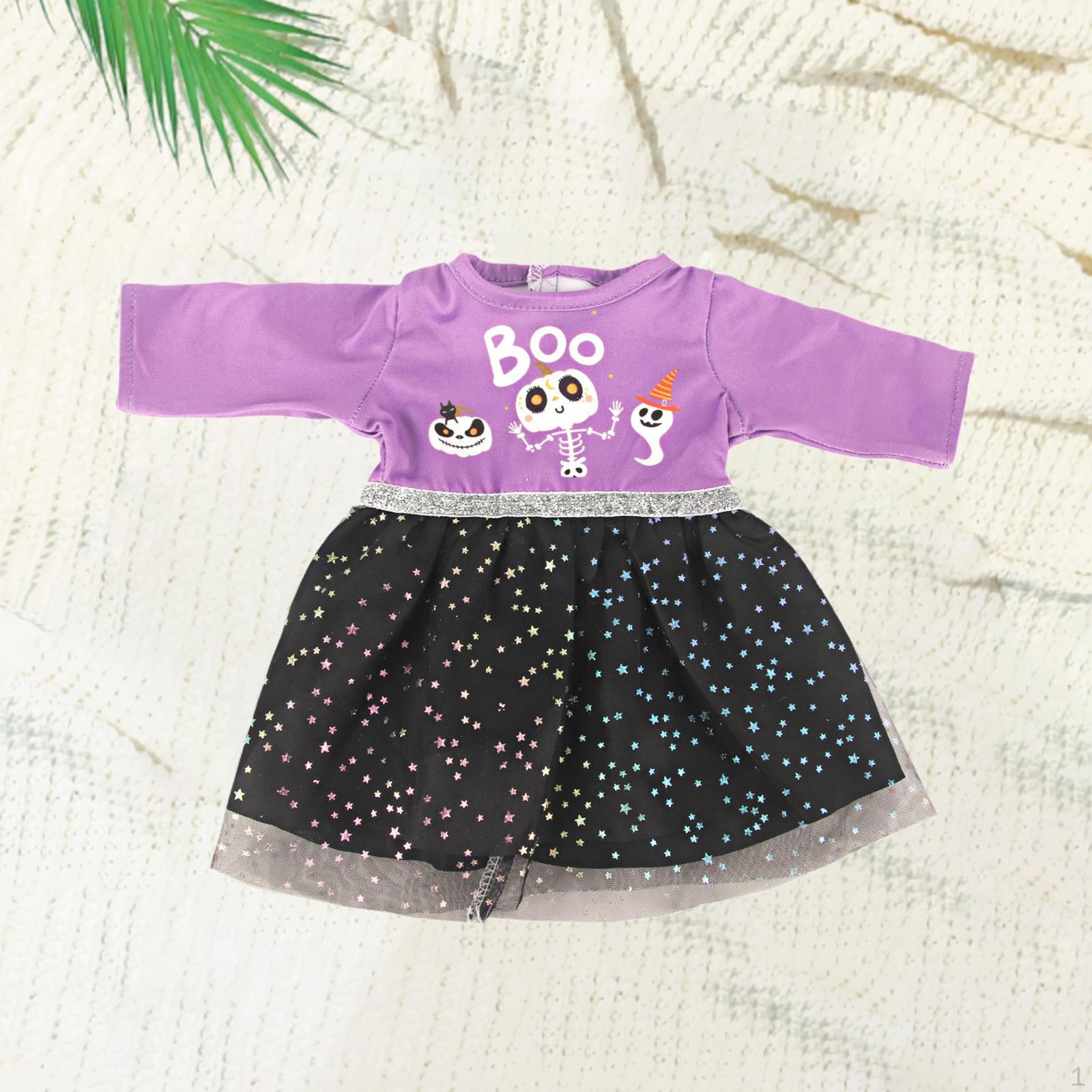 

18-дюймовая кукольная одежда, костюм на Хэллоуин, вечернее платье, аксессуары для косплея Violet Black