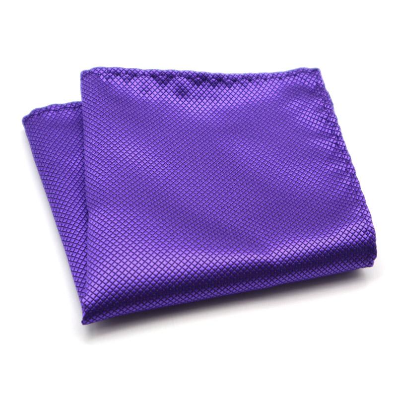 Luxury Men's Handkerchief Plaid Solid Color Hankies Polyester Hanky Business Pocket Square Chest Towel 21*21CM