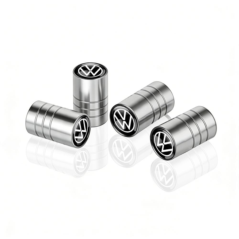 RSQ1 4pcs Metal Car Tire Valve Cap Emblem Cap Case Accessory Auto Valve for Volkswagen VW R Line Jetta MK4 Touareg Passat GTI Polo