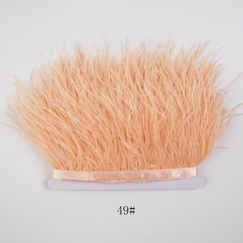 1Meter Natural Fluffy Ostrich Feathers Trim 8-10Cm Red Ostrich Plumes Craft Ribbon For Wedding Dress Sewing Clothing Decoration