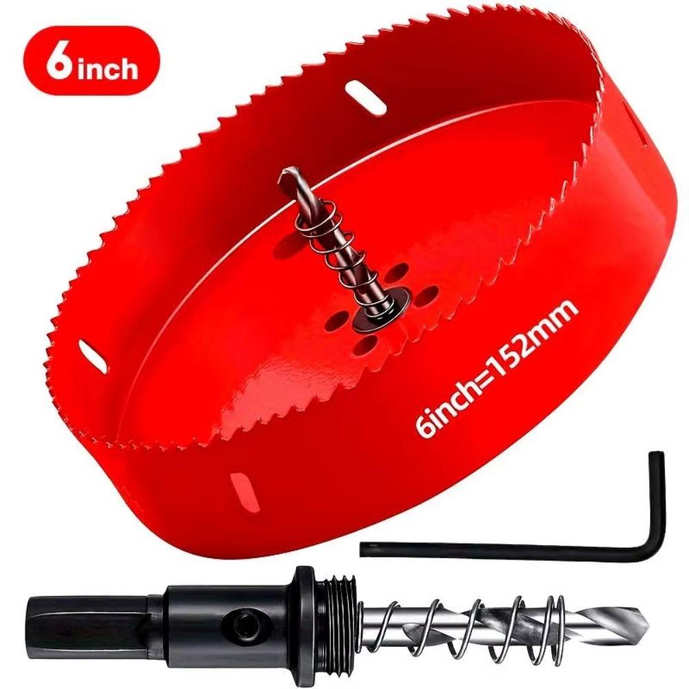 HSS Hole Cutter Wear Resistance Drill Bit Hole Saw Hand Tool 6 Inch Hole Saw  Plasterboard
