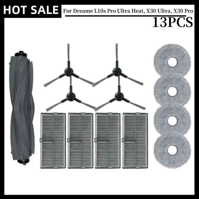 Für Dreame L10s Pro Ultra Heat, X30 Ultra, X30 Pro Staubsauger Ersatzzubehör Hauptseitenbürste Filter Mopp Staubbeutel