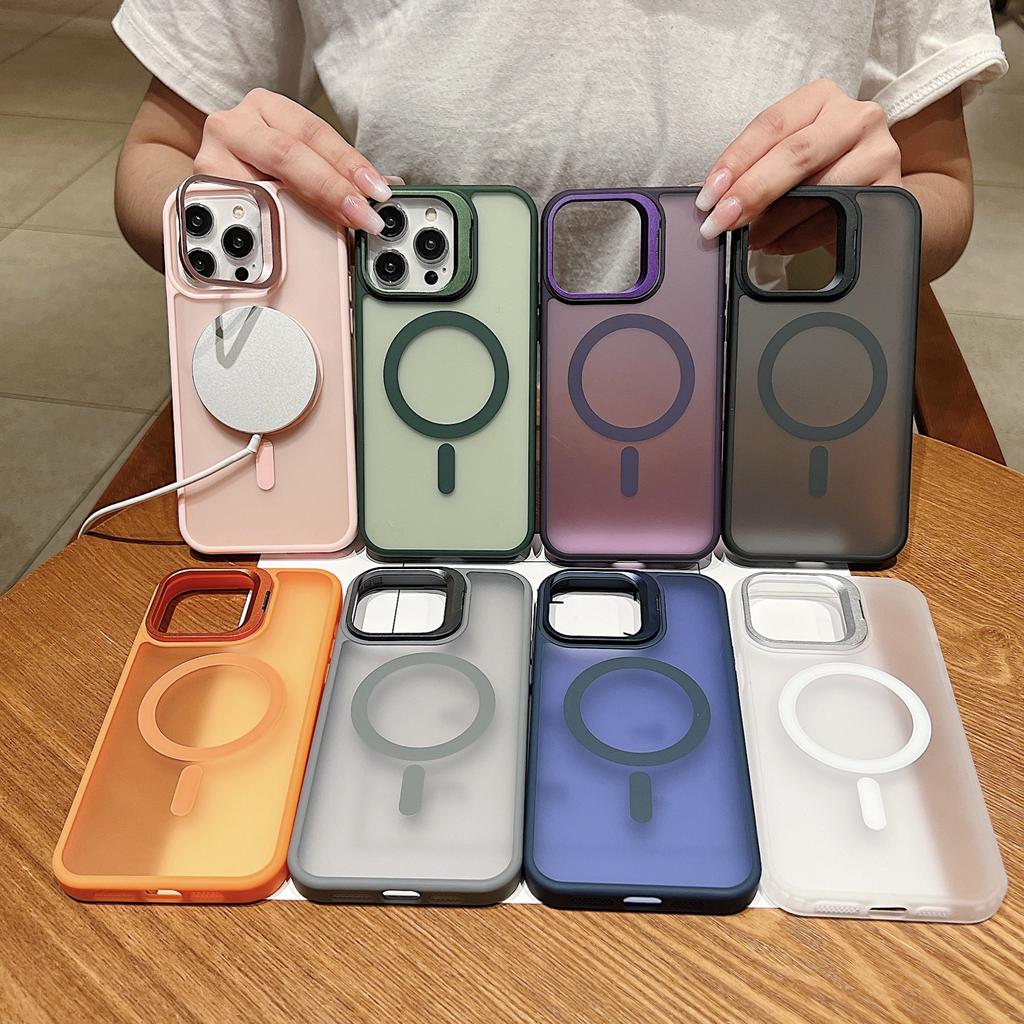 Apple 16 Mobile Phone Case 14 Magnetic Contact Lens Bracket Suitable for IPhone 15 ProMax Transparent Skin Feeling Prevent Falling