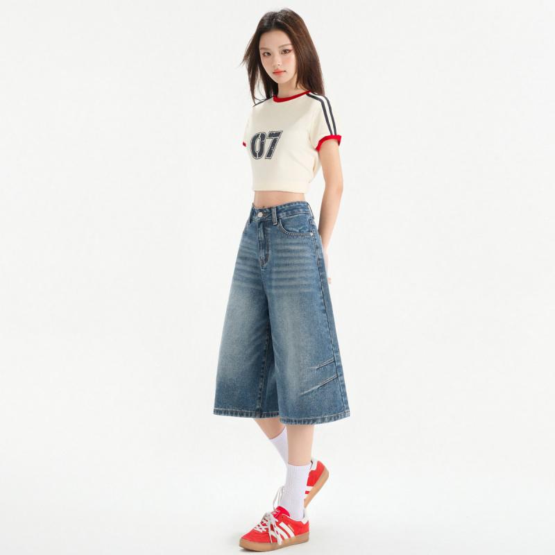 Women's 7/8 Wide-Leg Jeans 2026 Vintage High-Waisted Slimming Loose Pleated Pants