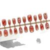 Resin Firework Lion Dance Red New Year Handmade Sparkle Cat Eye Nail Art Set - 30 Pieces