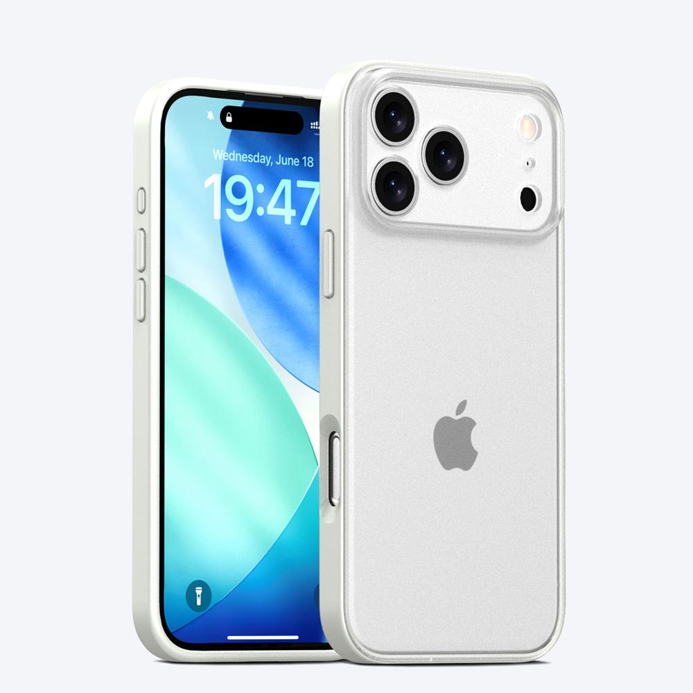 KEYSION Candy Color Matte Transparent Phone Case for iPhone 17 Pro Max Silicone+PC Shockproof Back Cover for iPhone 17 Pro 2025