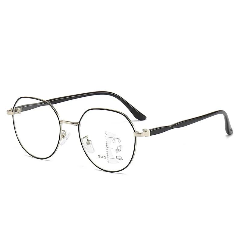 Unisex High Definition Multifocal Reading Glasses Transparent Round Frame Far-sighted Eyeglasses Women Men's Fashion Diopters