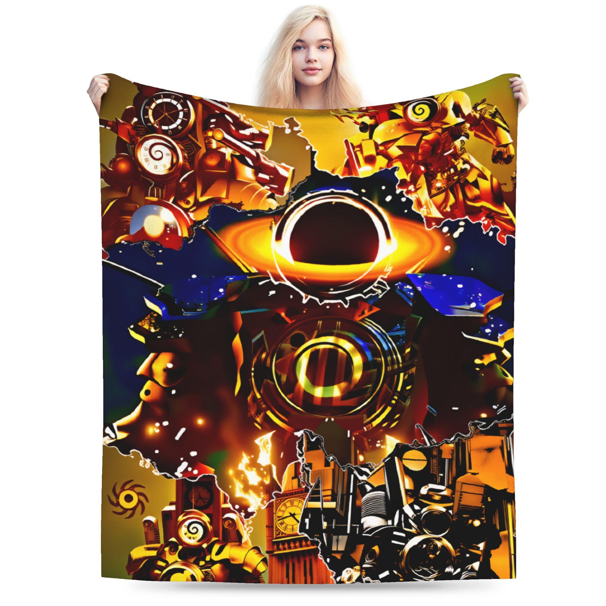 Skibidi Toilet Speakerman Flannel Blankets Winter  Warm Soft Throw Blanket for Students Bedroom Funny Bedspread Sofa Bed Cover 70x100cm