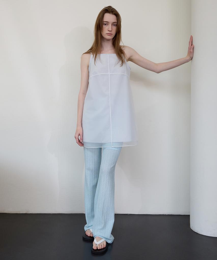 Leuba Layered Sheer Slip Dress - Powder Blue