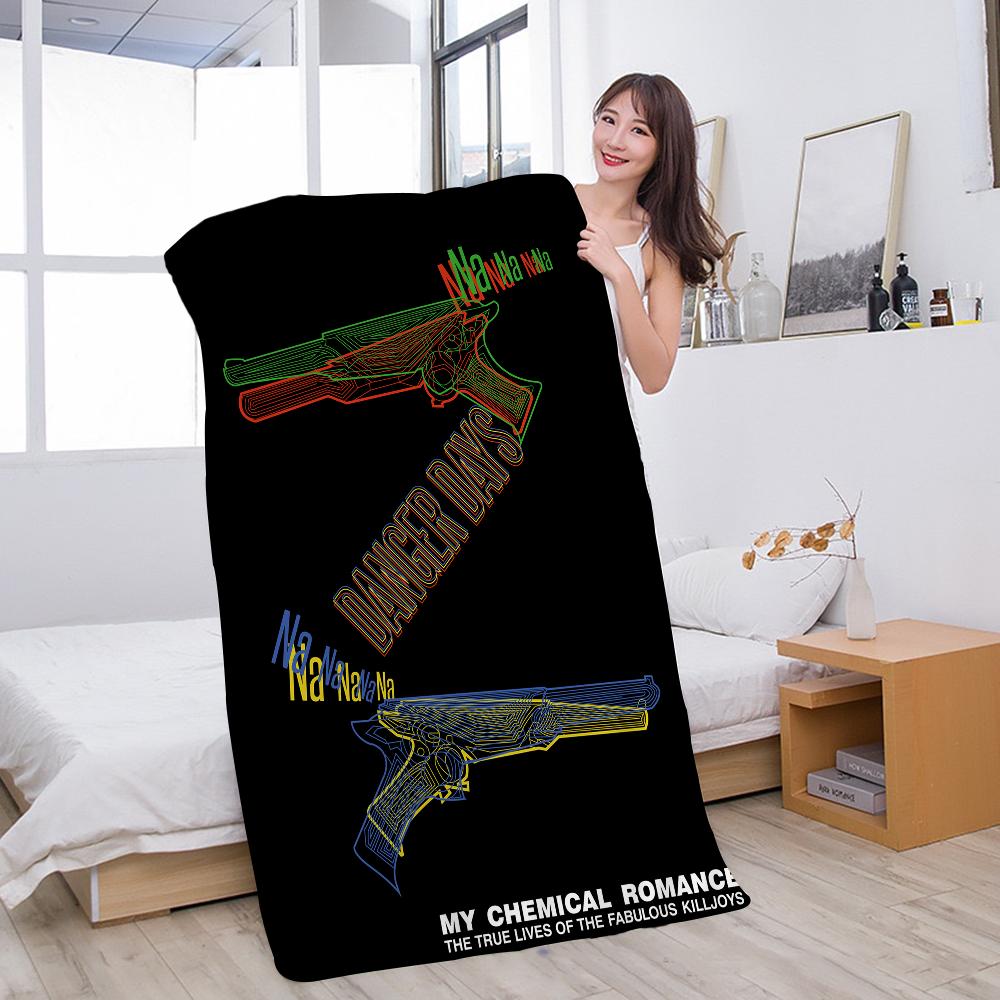 

My Chemical Romance Band Bath Towel Microfiber Soft Water Absorbing Breathable For Girl Kids Decorative Cartoon Beach Towel W30*H60(CM)