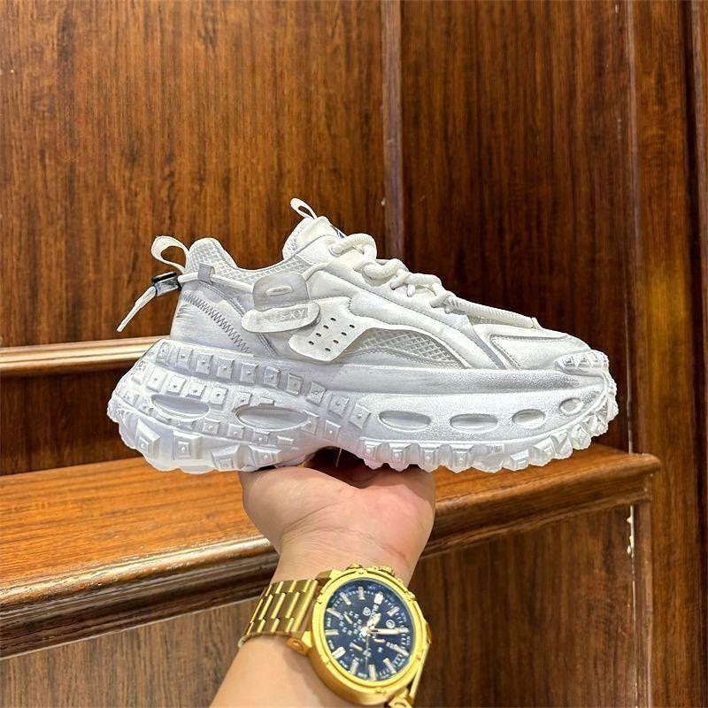 

Мужская обувь знаменитостей из Интернета, летняя сетчатая дышащая повседневная спортивная обувь, мужская молодежная обувь с шинной подошвой, износостойкая обувь для папы 39 белый