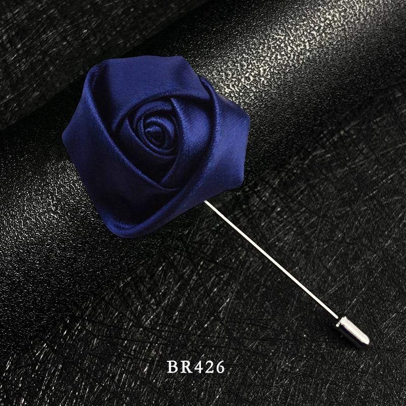 Handmade Multi-Color Rose Fabric Brooch Pin for Men's Suits - Korean Style Accessories