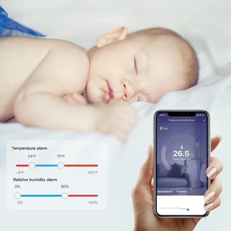 Wireless Digital Indoor Thermometers Hygrometer Supports 2.4G WiFi Temperature Humidity Meter for Homes Greenhouses & P