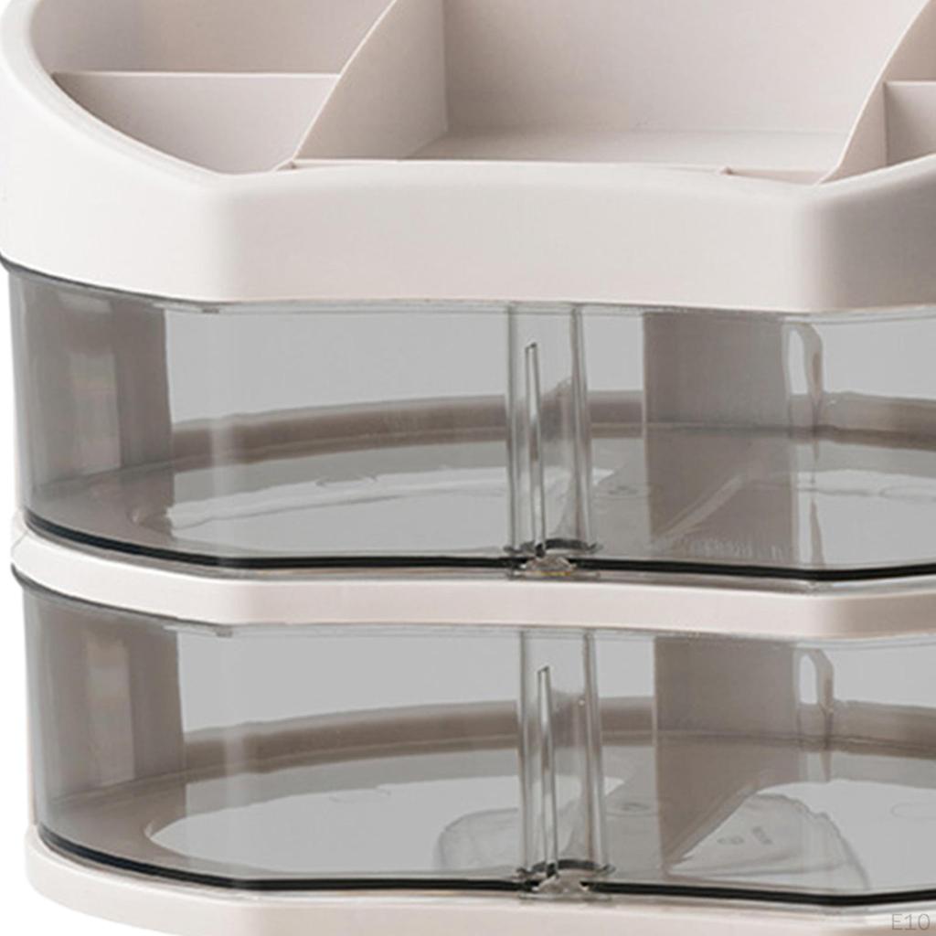 Jewelry Container with Rotatable Drawers Cosmetic Storage Box for Lipstick Dorms