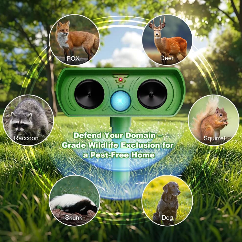 Katzenvertreiber Garten, Solarbetriebener Ultraschall-Fuchsabweiser für Gärten, Katzenabwehr IPX4 Wasserdicht, Solarbetriebener Tierabweiser Außenbereich Bauernhof Yar