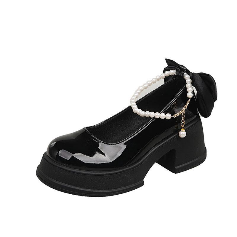 French Mary Jane Shoes Girl 2025 New Versatile Skirt Fairy Style White Thick Heel High Heel Platform Small Leather Shoes