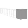 Dog Kennel with Run Light Grey 165 x 1067 x 181 cm Galvanized Steel