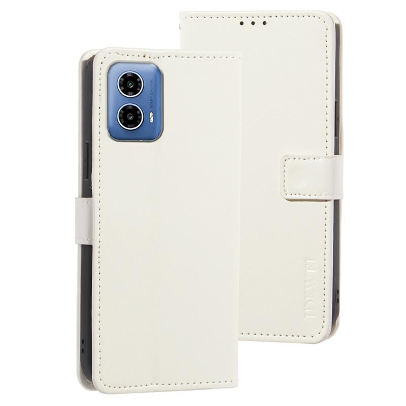 

IDEWEI For Motorola Moto G45 5G/G34 5G Case PU Leather Stand Drop Protection Phone Cover Wallet White