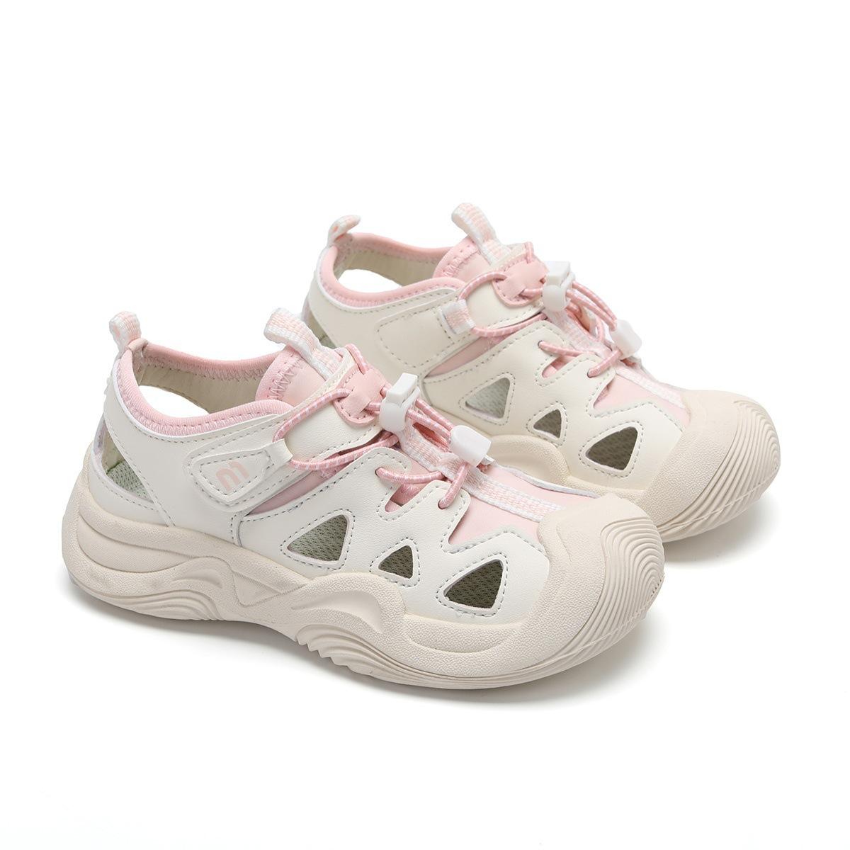 

Girls sandals 2025 summer new breathable shoes children s soft-soled breathable sneakers boys beach classmates 37