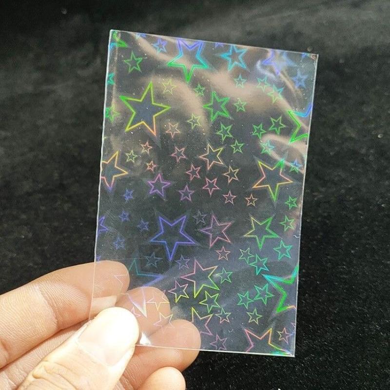 50Pcs 58X87Mm 65X90Mm Laser Foil Big Star Card Sleeves For Game Storage Bag Board Protector Trading Idol Cards Shield Cover