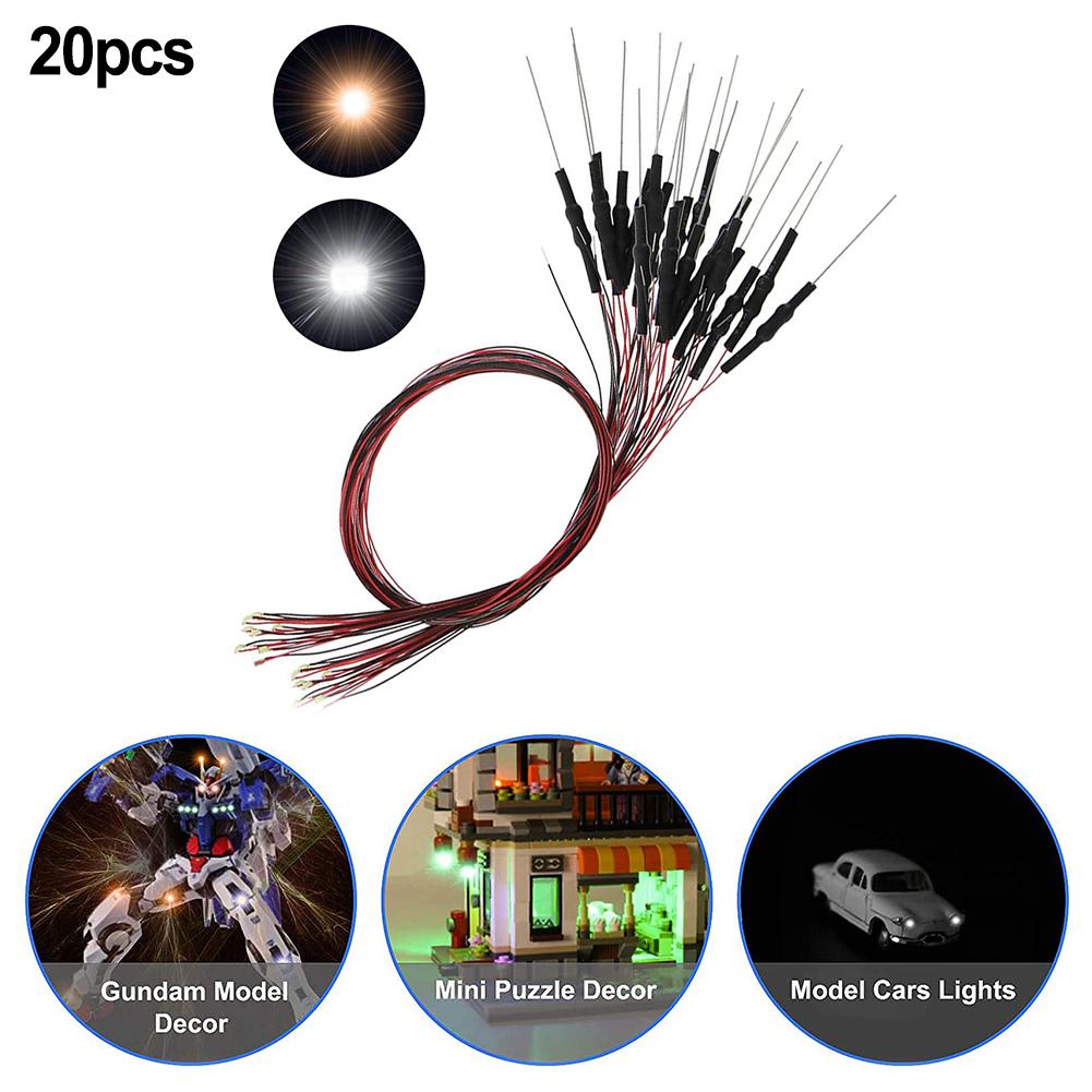 20 Stück Vorverkabelt Für SMD LED 0402 Warmweiß Leuchtdiode 12V Verkabelte Anschlüsse Für DIY Landschaften Zum Erstellen Eines Natürlichen Aussehens