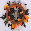 Halloween Skull Wreath Gothic Garland Creepy Decor Pendant For Front Door,Porch,Window, Indoor Outdoor Home Halloween Decor