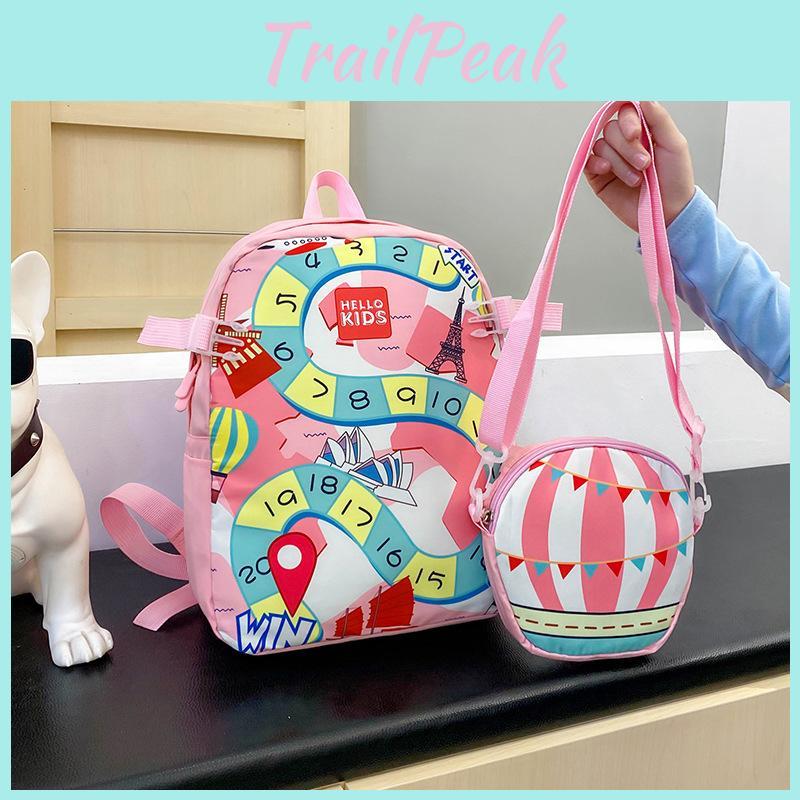 Cute Colorful And Childrens Nylon Backpack Ideal For Kindergarten With Detachable Bag