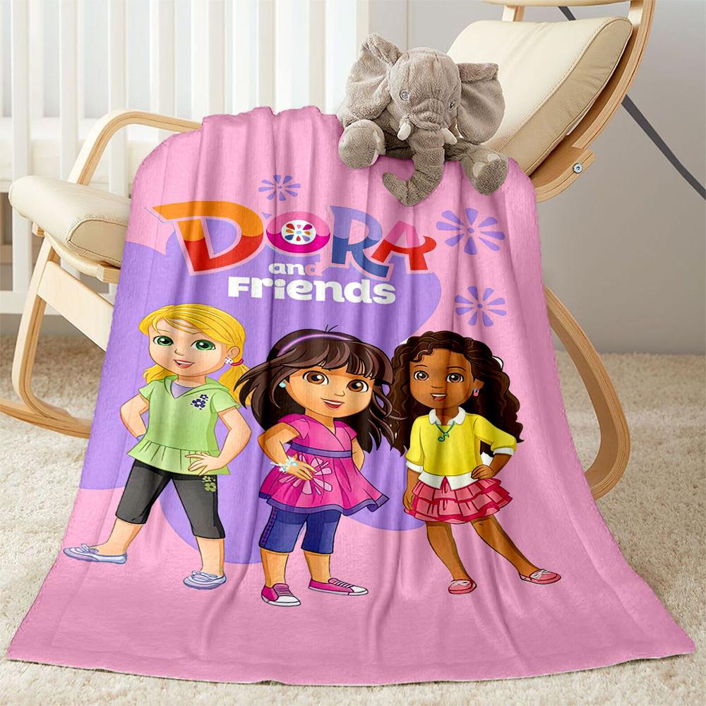 Dora Explorer Blanket Soft Warm Cozy Great for Office Picnics Livingroom All-Season Use Playful Design Ideal Gift For Birthday Valentine'S Day