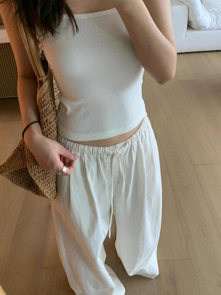 Women's Wide-Leg Cotton-Linen Floor-Length Pants - Relaxed, Sun-Protective, Summer 2026 Style, Plus Size Available
